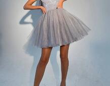 Платье с блестящим верхом и пышной фатиновой юбкой  | PUSHKA SHOP