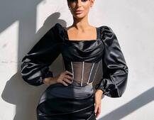 Комплект: корсет, декорований стразами + спідниця міні з драпіруванням Ручна робота Комплект: корсет, декорований стразами + спідниця міні з драпіруванням Ручна робота | PUSHKA SHOP