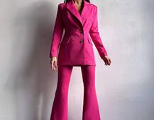 Костюм: піджак на підкладці, штани кльош+ жилет  | PUSHKA SHOP