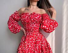 Квіткова сукня з воланами та шнуровкою по спинці | PUSHKA SHOP