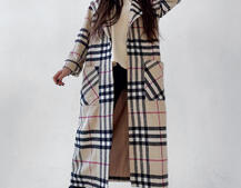 Кашемировое пальто в клетку на подкладке | PUSHKA SHOP