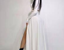 Трикотажный комплект: юбка миди с разрезом + топ с завязками на талии Трикотажный комплект: юбка миди с разрезом + топ с завязками на талии | PUSHKA SHOP