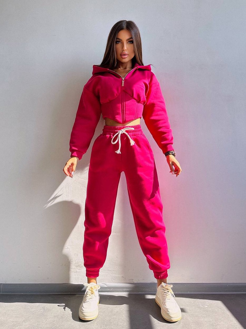 Комплект на флісі : худі з елементами корсету + штани  | PUSHKA SHOP