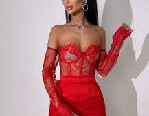 Мереживний комплект: корсет + спідниця   | PUSHKA SHOP