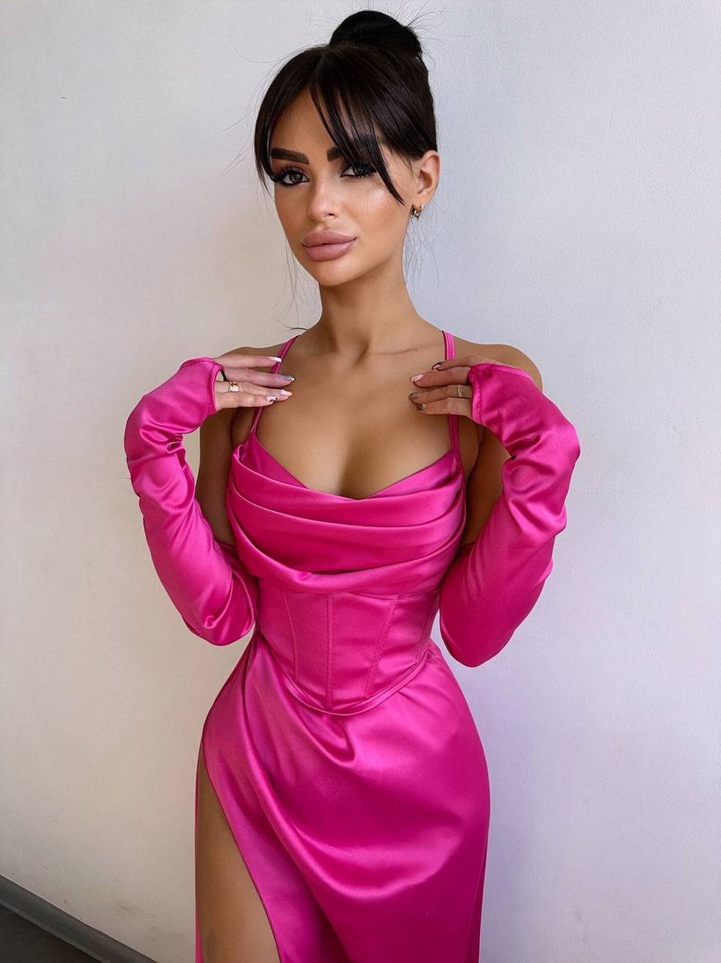 Комплект: корсет з рукавичками + спідниця максі з драпіруванням Комплект: корсет з рукавичками + спідниця максі з драпіруванням | PUSHKA SHOP