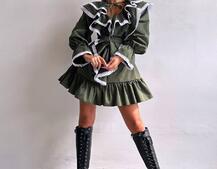 Котонова сукня декорована мереживом    | PUSHKA SHOP