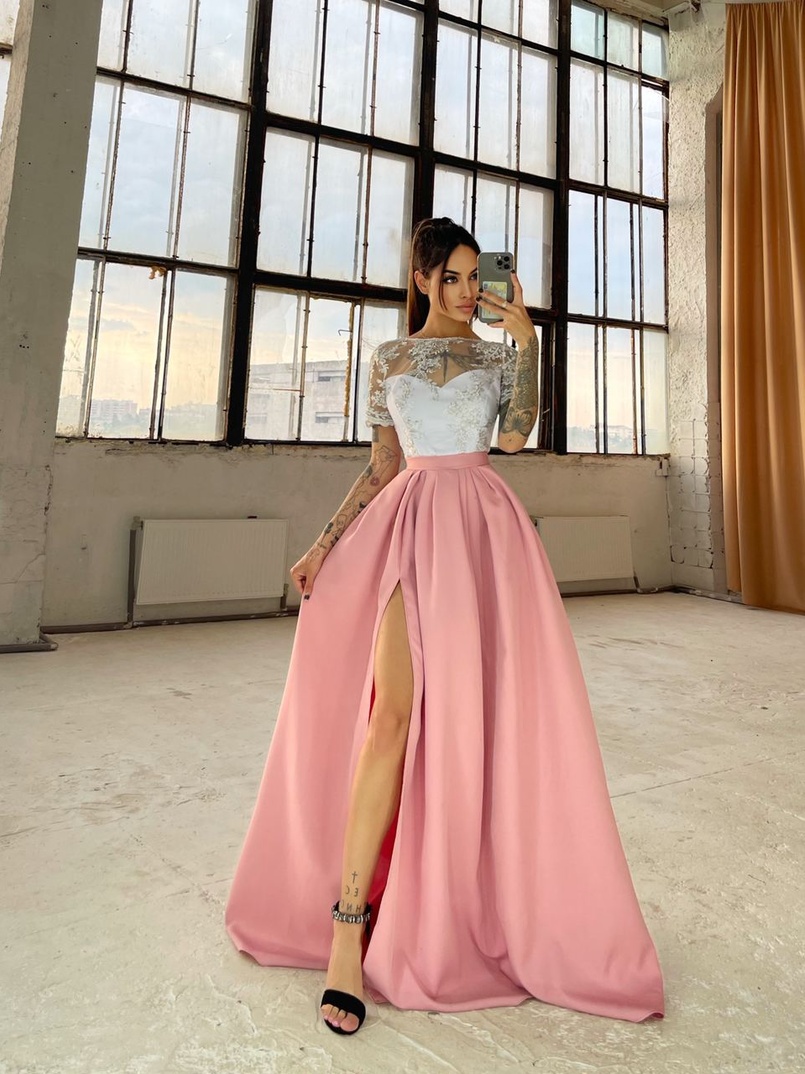 Платье-макси с кружевным верхом Платье-макси с кружевным верхом | PUSHKA SHOP