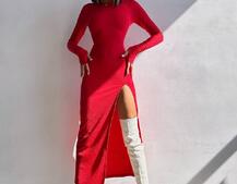 Трикотажна сукня міді зі шнурівкою на спинці Трикотажна сукня міді зі шнурівкою на спинці | PUSHKA SHOP