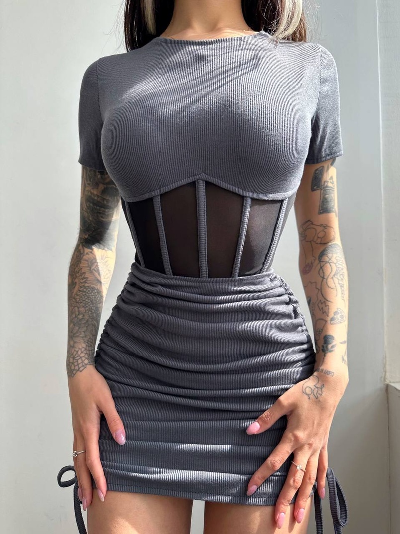 Сукня-міні  з елементами корсету  Довжину спідниці можна регулювати  Сукня-міні  з елементами корсету  Довжину спідниці можна регулювати  | PUSHKA SHOP