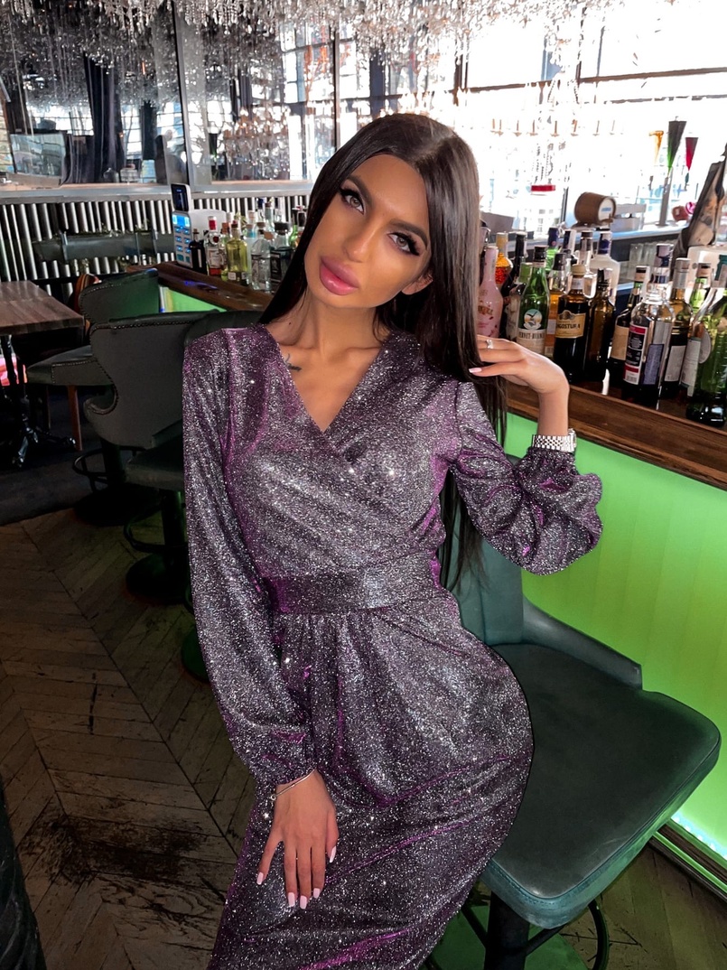 Платье-футляр из голографического трикотажа с люрексом  Платье-футляр из голографического трикотажа с люрексом  | PUSHKA SHOP