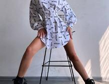 Приталена сорочка з принтом | PUSHKA SHOP