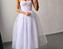 Сукня міді із чашечками з пишною спідницею | PUSHKA SHOP