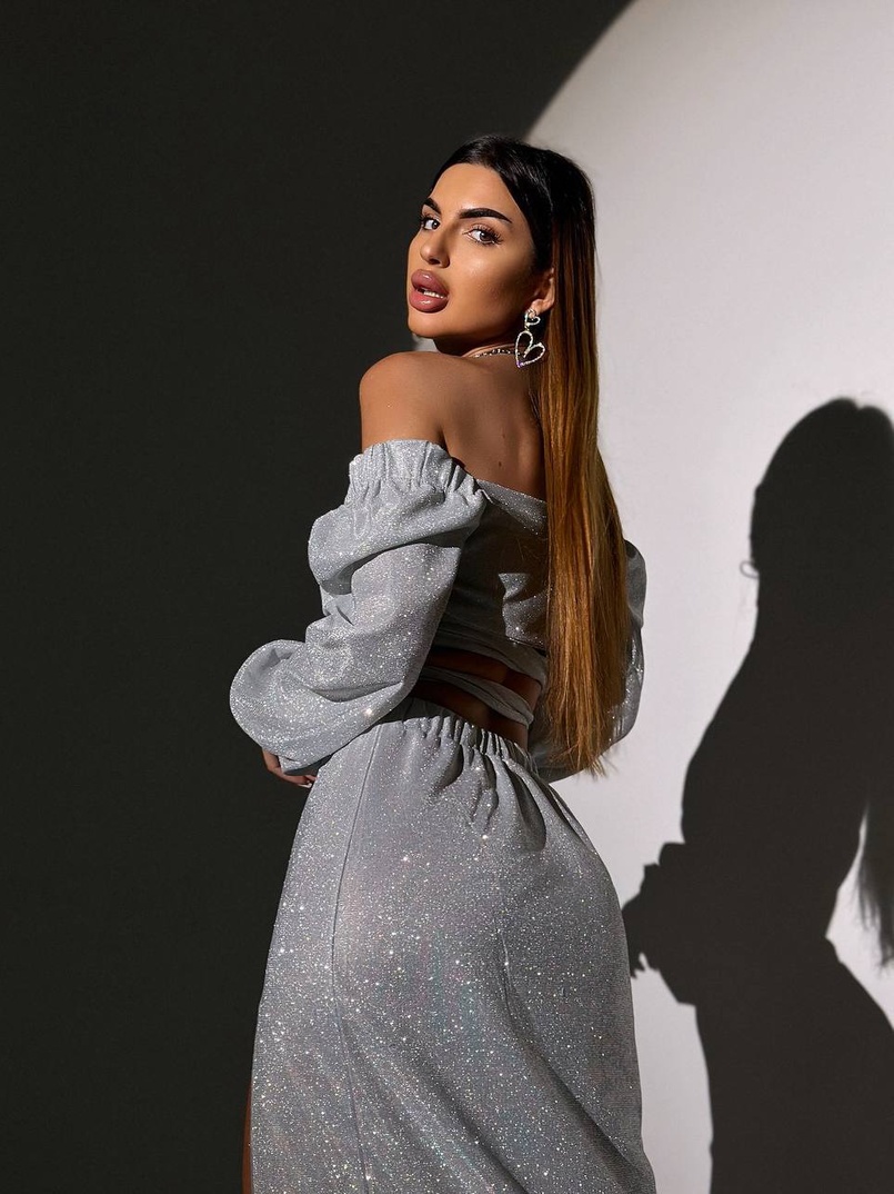 Сяючий комплект: топ  + спідниця  | PUSHKA SHOP