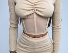 Комплект : штани кльош і топ з елементами корсету  | PUSHKA SHOP