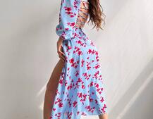 Сукня -міді зі шнурівкою на спинці та розрізом на ніжці | PUSHKA SHOP