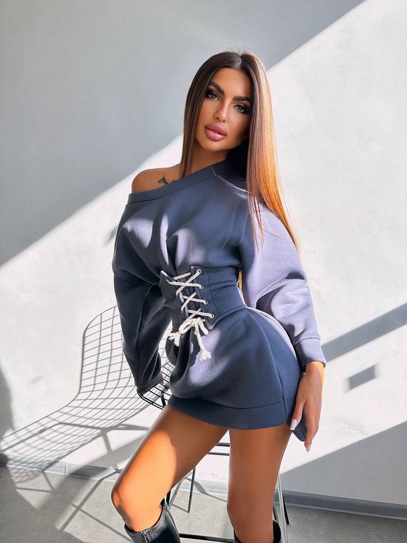 Тепле затишне худі over-size на флісі + корсет на шнурівці Можна носити з корсетом та без | PUSHKA SHOP