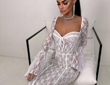 Мереживна сукня максі з чашечками    | PUSHKA SHOP