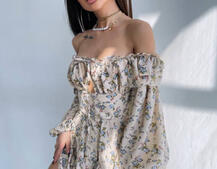 Сукня з квітковим принтом з воланами на ґудзиках Сукня з квітковим принтом з воланами на ґудзиках | PUSHKA SHOP