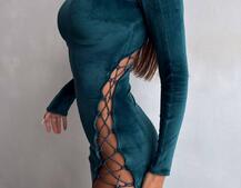 Оксамитова сукня зі шнурівкою та підплічниками Оксамитова сукня зі шнурівкою та підплічниками | PUSHKA SHOP