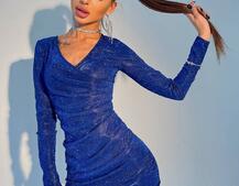 Блестящее платье со сборкой  Блестящее платье со сборкой  | PUSHKA SHOP