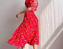 Сукня -міді зі шнурівкою на спинці та розрізом на ніжці | PUSHKA SHOP