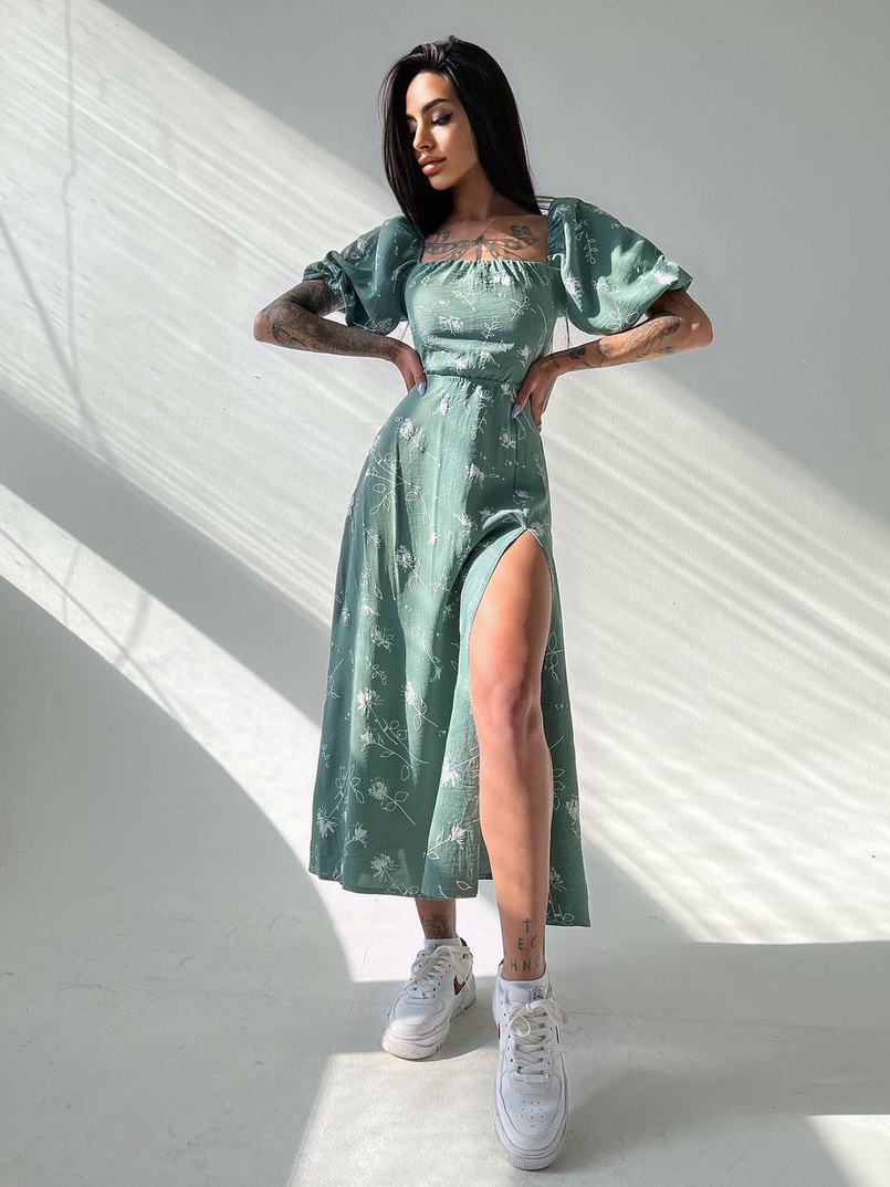 Платье миди со шнуровкой на спинке  Платье миди со шнуровкой на спинке  | PUSHKA SHOP