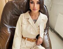 Комплект: укорочённый пиджак с завязками на талии + брюки Комплект: укорочённый пиджак с завязками на талии + брюки | PUSHKA SHOP