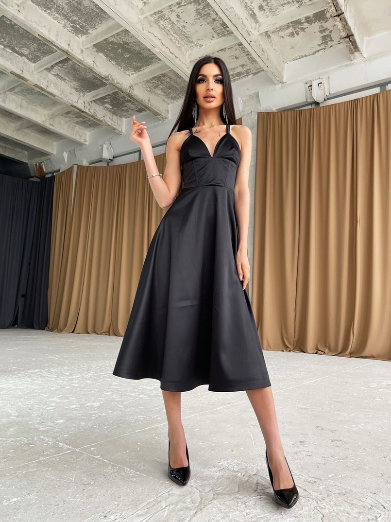 Платье-миди с корсетным верхом  | PUSHKA SHOP