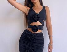 Комплект: топ та спідниця з трояндами Комплект: топ та спідниця з трояндами | PUSHKA SHOP