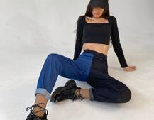 Комбинированные джинсы | PUSHKA SHOP