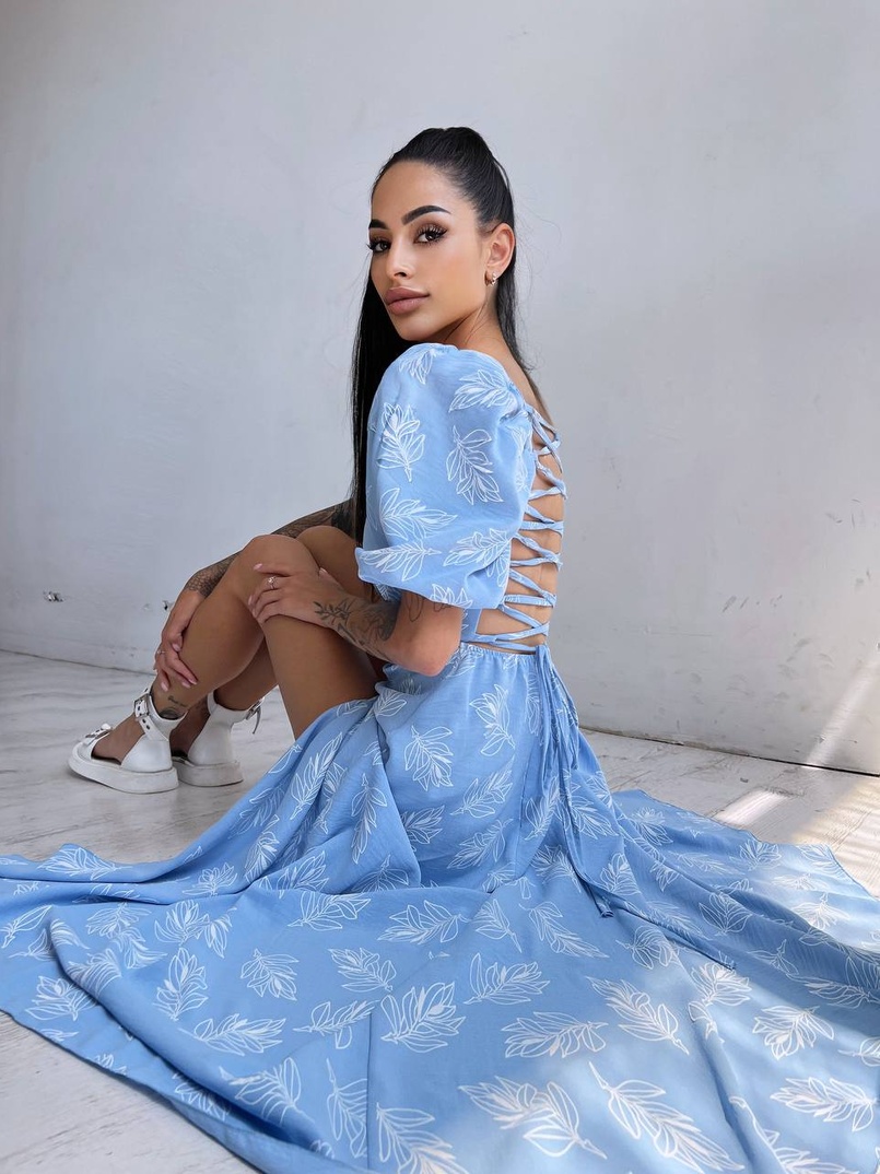 Улюблена сукня міді зі шнурівкою на спинці в нових кольорах Улюблена сукня міді зі шнурівкою на спинці в нових кольорах | PUSHKA SHOP