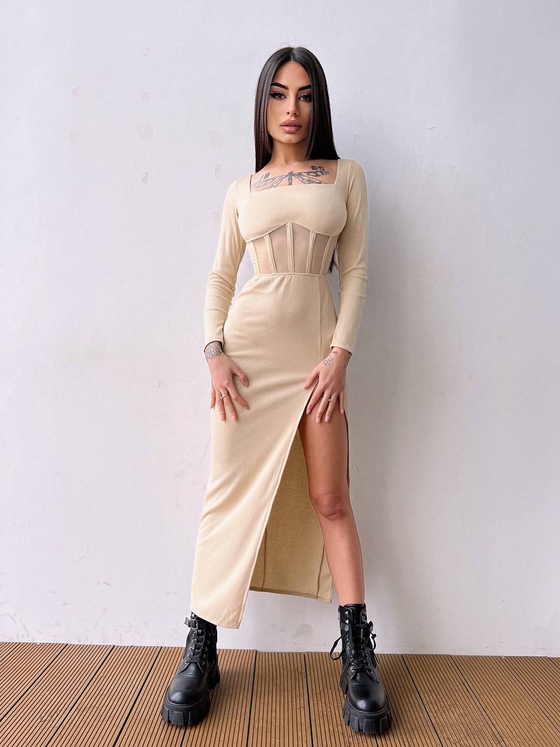 Сукня-міді з елементами корсету Сукня-міді з елементами корсету | PUSHKA SHOP