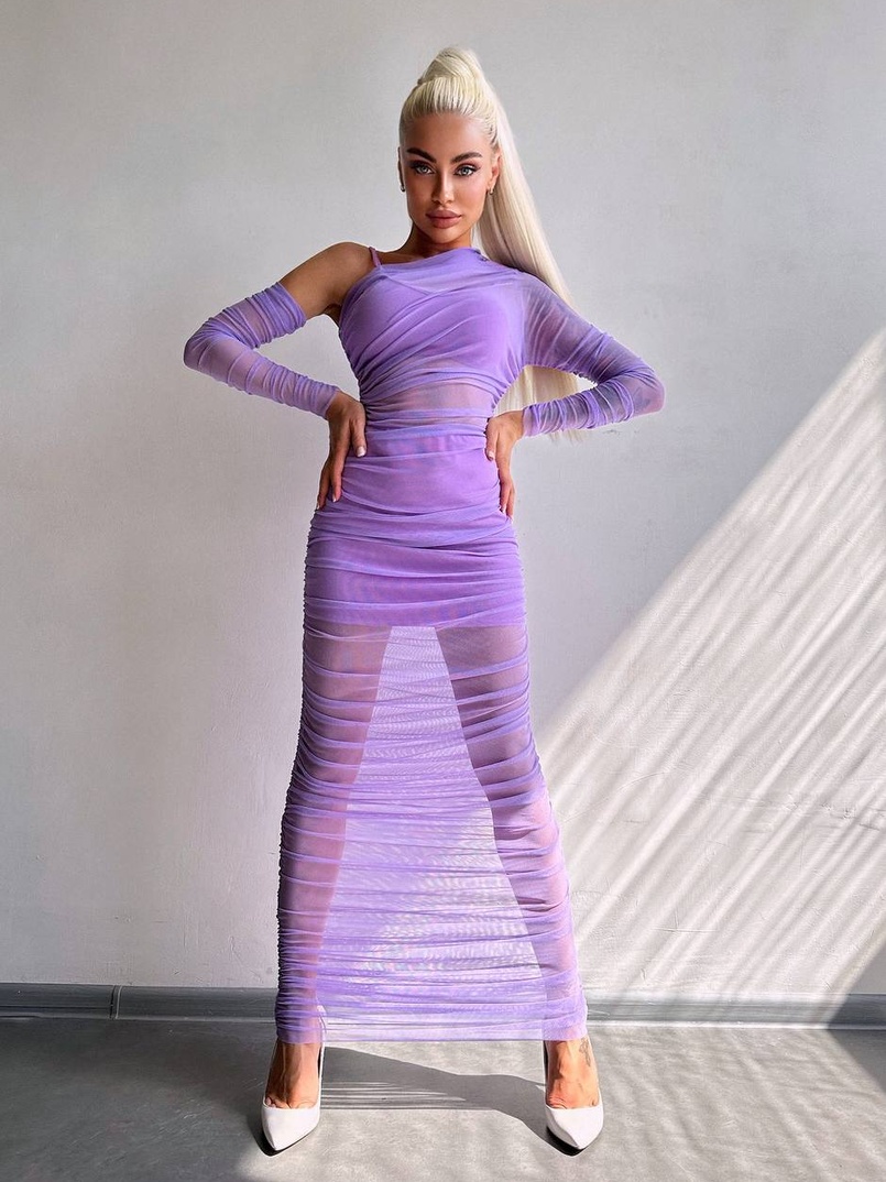 Сукня міді з драпіруванням   | PUSHKA SHOP