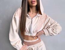 Велюровий комплект декорований стразами( бомбер+ рукавички+ штани + трусики) | PUSHKA SHOP