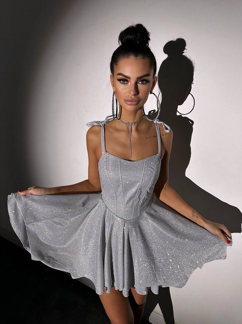 Блискуча корсетна сукня з пишною подвійною спідницею | PUSHKA SHOP