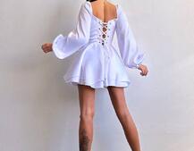 Атласна корсетна сукня з пишною подвійною спідницею та об‘ємними рукавами Атласна корсетна сукня з пишною подвійною спідницею та об‘ємними рукавами | PUSHKA SHOP