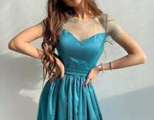 Платье-макси из сетки   с блестками  | PUSHKA SHOP