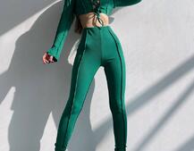 Комплект: топ зі шнурівкою на грудях + легінси | PUSHKA SHOP