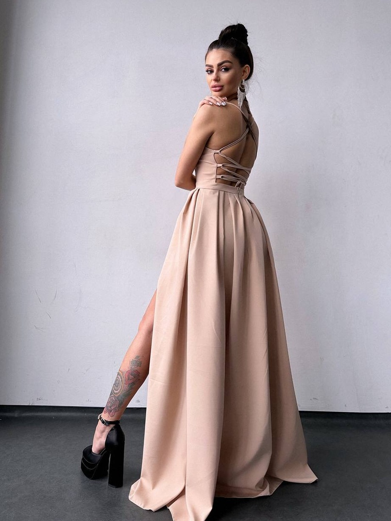 Сукня максі  зі шнурівкою на спинці | PUSHKA SHOP