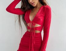 Трикотажна сукня з присбореною спідницею | PUSHKA SHOP