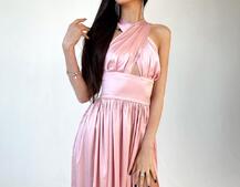 Платье макси с разрезом на юбке и верхом на завязках Платье макси с разрезом на юбке и верхом на завязках | PUSHKA SHOP