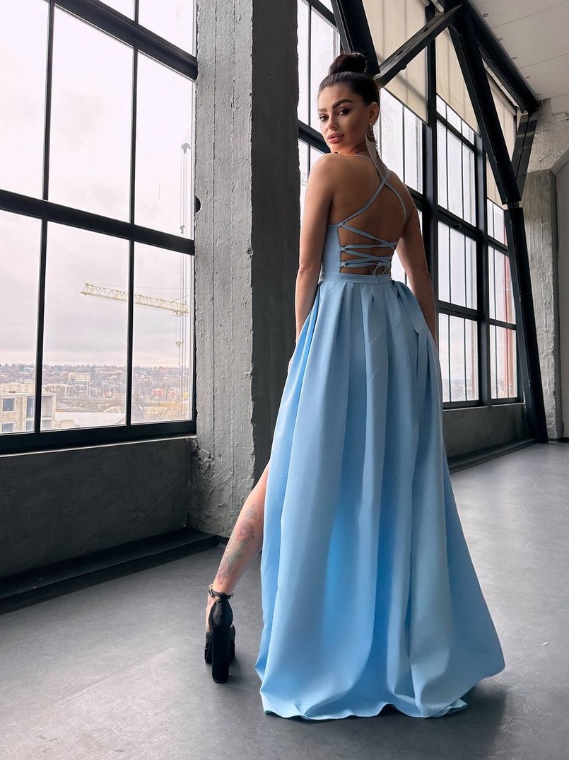 Сукня максі  зі шнурівкою на спинці | PUSHKA SHOP