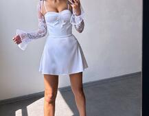 Атласна корсетна сукня-бюстьє + мереживне болеро | PUSHKA SHOP