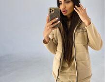 Бежевый комплект тройка: Свитшот, джоггеры и желетка | PUSHKA SHOP