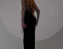 Сукня міді з сяючим топом  | PUSHKA SHOP