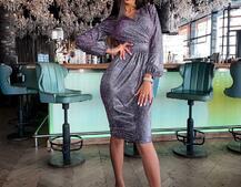 Платье-футляр из голографического трикотажа с люрексом  Платье-футляр из голографического трикотажа с люрексом  | PUSHKA SHOP