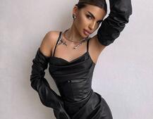 Комплект з еко шкіри: корсет з чашечками+ спідниця міні Комплект з еко шкіри: корсет з чашечками+ спідниця міні | PUSHKA SHOP