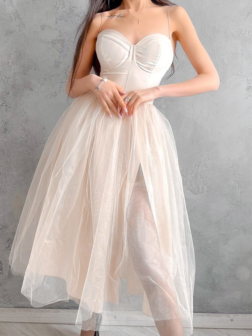 Платье-бюстье с чашечками и пышной юбкой Платье-бюстье с чашечками и пышной юбкой | PUSHKA SHOP