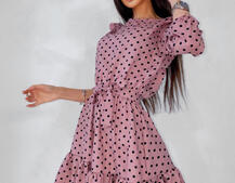 Милое платье в горошек с оборками Милое платье в горошек с оборками | PUSHKA SHOP