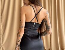 Комплект: топ + юбка, декорированная бахромой из страз  Комплект: топ + юбка, декорированная бахромой из страз  | PUSHKA SHOP